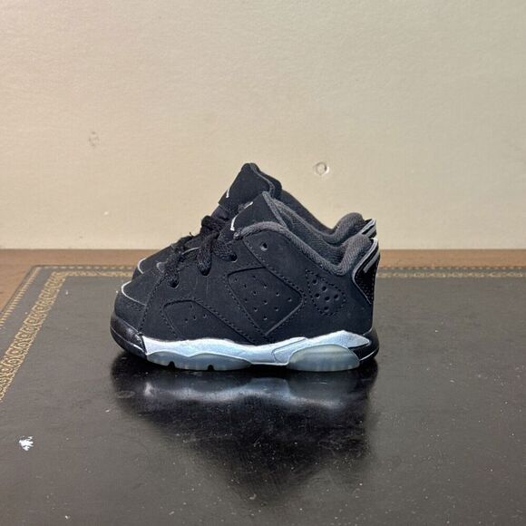 Nike Air Jordan 6 Retro Low Chrome Grey Black 768883-003 Td Toddler Baby Size 4C - Picture 3 of 5